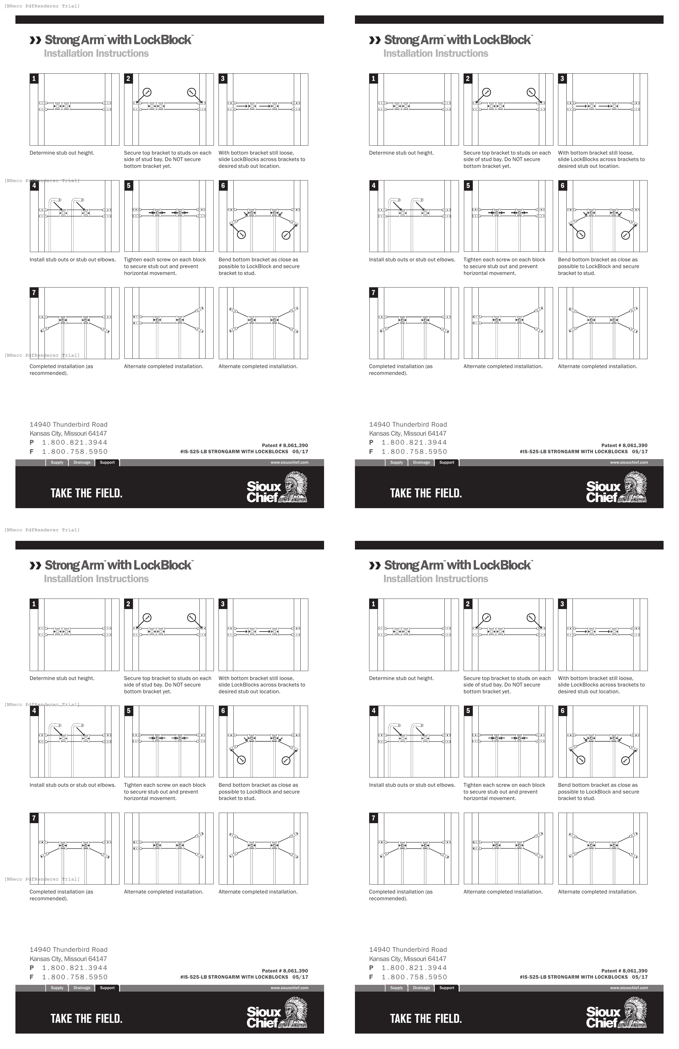 525 SERIES - STRONGARM WITH LOCKBLOCK - INSTRUCTION SHEET.PDF Technical Document